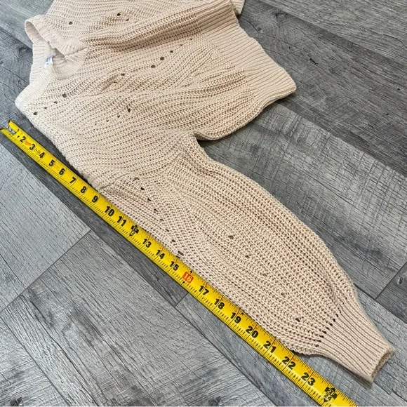 Jon & Anna Cream Pointelle Knit Cropped Sweater - Size M - Boho Coastal Academia - Picture 8 of 15